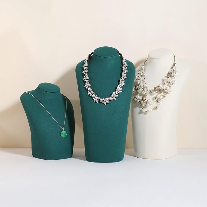 GemeShou Green necklace hanger jewelry organizer, Velvet jewelry stand necklace - Image 2