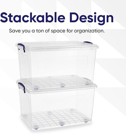Superio Storage Bins with Lids, Stackable Totes, BPA Free, Odor Free, Organizer - Image 3