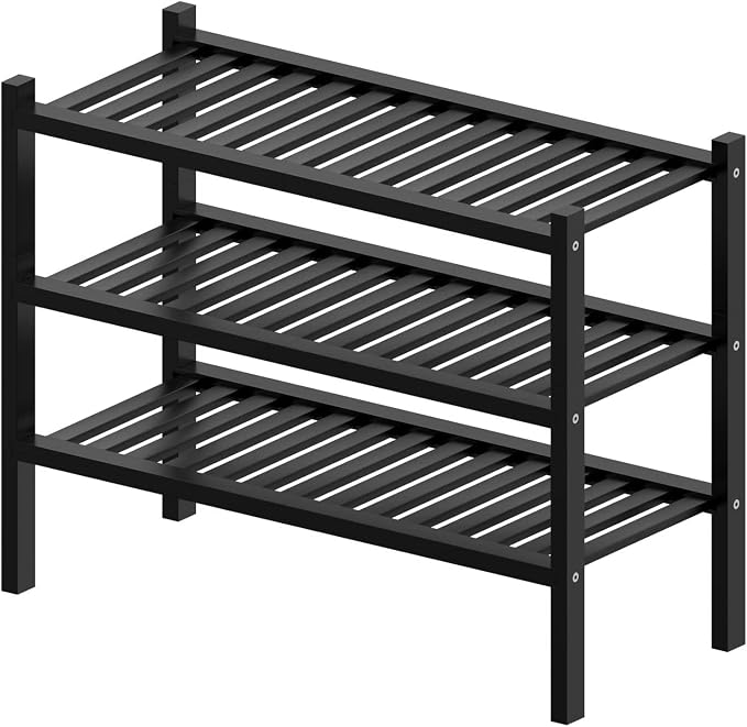 3 Tier Bamboo Shoe Rack for Entryway, Small Wood Shoe Shelf Storage Organizer - Image 7