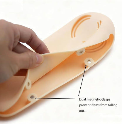 Magnetic Silicone Makeup Brush Holder – Portable Cosmetic Brush Organizer Case - Image 5