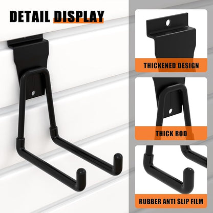 18PCS Black Slatwall Hooks, Garage Slatwall Accessories, Utility Hooks - Image 7