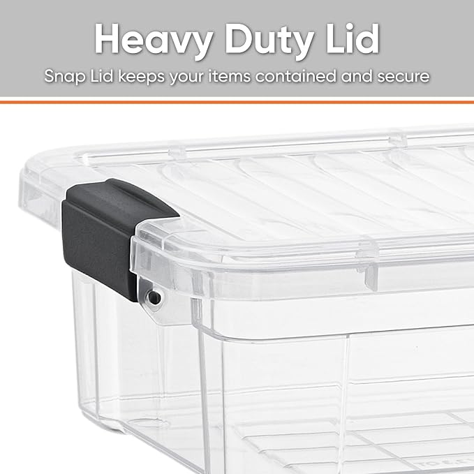 Superio Storage Bins with Lids- 6 Pack, 2.3 Qt Clear Boxes - Image 4