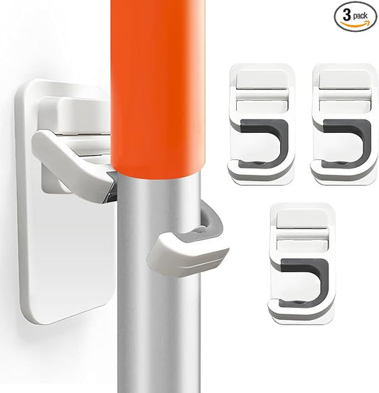 3Pack Broom and Mop Holder Wall Mount, Grippers No Drilling Self Adhesive by ALLICAVER