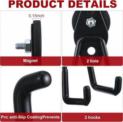 Landhoow Large Magnetic Hooks Heavy Duty Garage Magnet Hooks Strong Storage - Image 3