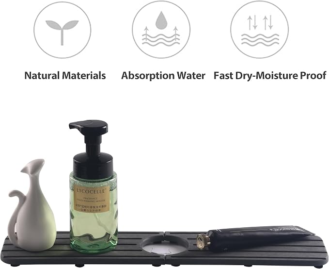 17inch x 4inch Kitchen Sink Faucet Mat, Water Absorbing Stone Faucet Splash - Image 4