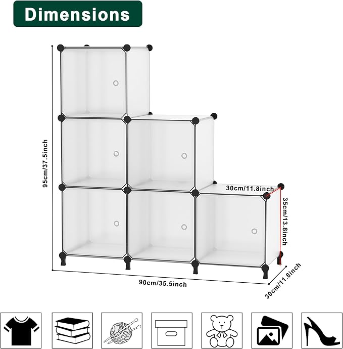 Cube Storage Organizer, 6-Cube Shelves Unit - Image 3