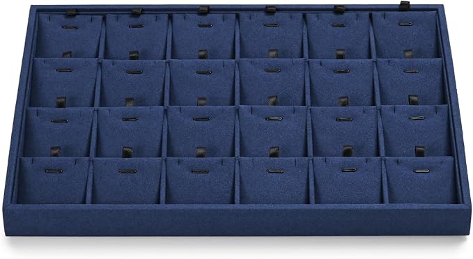 24 Grids Microfibrt Necklace Tray Jewelry Display Tray Necklace Holder Display - Image 6