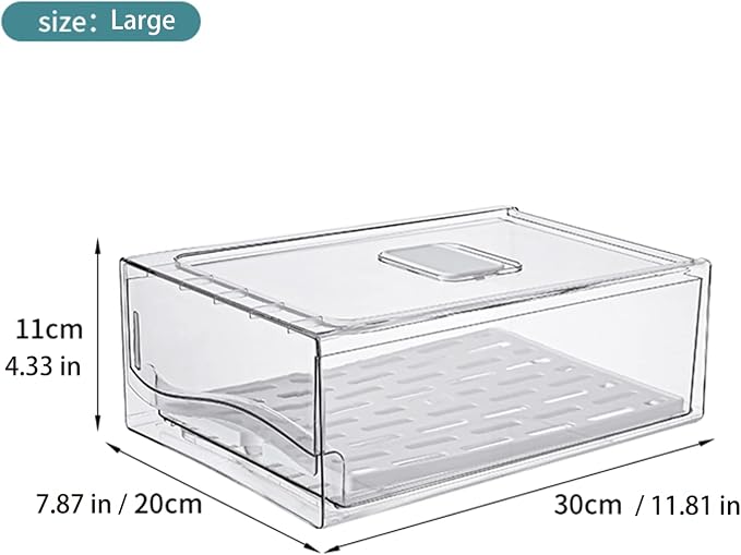 Diskary Fridge Organizer, Stackable Refrigerator Organizer Bins, Reusable Food - Image 2