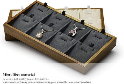 Oirlv Solid Wood Jewelry Organizer Tray Pendant Necklace Storage - Image 2