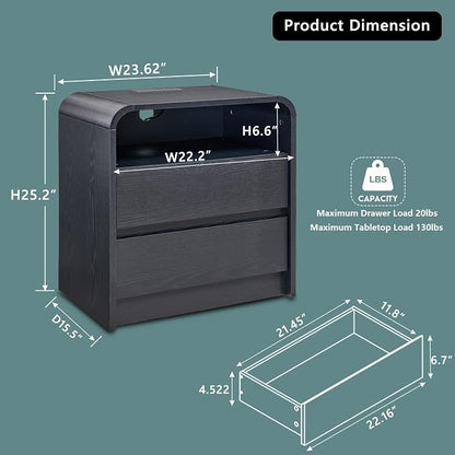25" Tall Modern Nightstand - Image 2