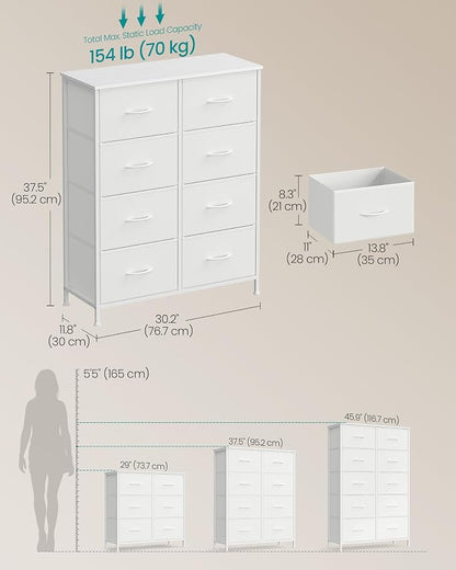 SONGMICS Dresser for Bedroom, Chest of Drawers, 8 Non-Woven Fabric Drawers - Image 2