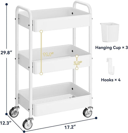 YASONIC Metal 3 Tier Rolling Cart - Image 6