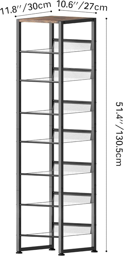 8 Tiers Vertical Shoe Rack, Corner Shoe Storage Organizer, Narrow Shoe Tower - Image 3