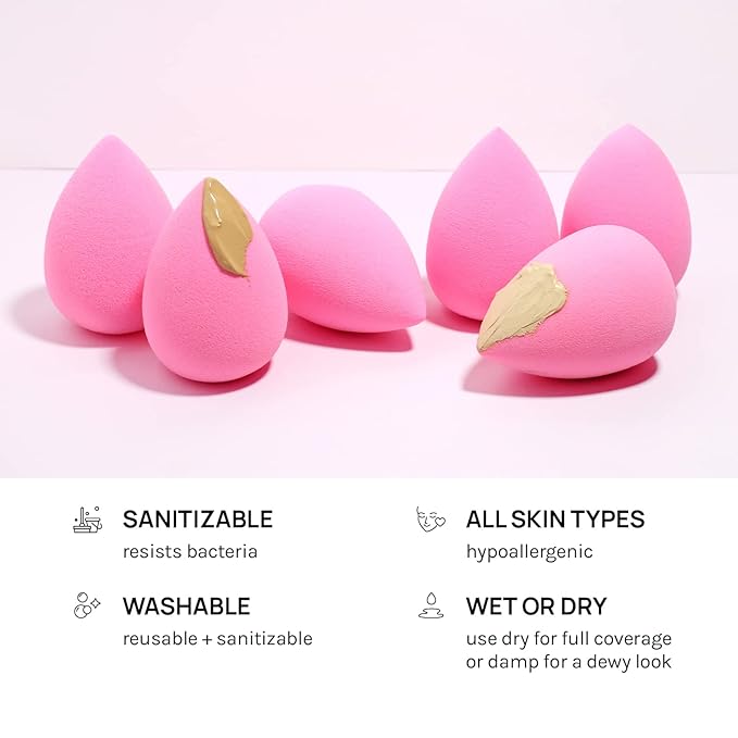 AOA Studio Collection makeup Sponge Set Latex Free and High-definition Set of 6 - Image 5