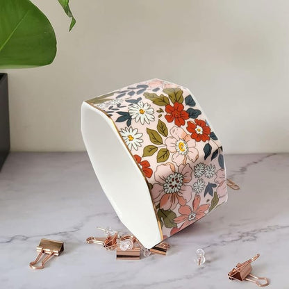 Ceramic Paper Clip Holder Gold Line Paper Clip Dispenser Organizer - Image 6
