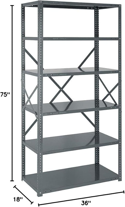 Quantum Storage Systems 75-1836-6 IRONMAN Solid Heavy Duty 6 Shelves 75" H x - Image 2