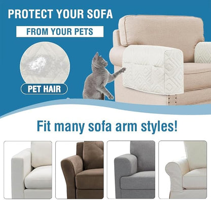 H.VERSAILTEX Armrest Covers for Sofa Water Resistant Couch Arm Covers Remote - Image 5