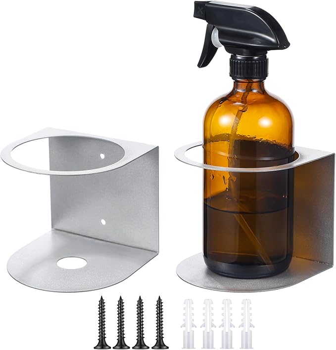 Gerrii 2 Pcs Spray Bottle Holder Wall Mount Bottle Organizer Spray Can Holder by Gerrii