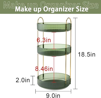 Rotating Makeup Organizer for Vanity, High-Capacity Skincare Clear Make Up - Image 5