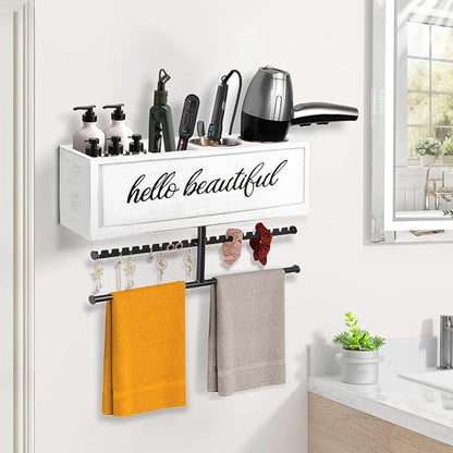 Rustic Hair Dryer Holder Wall Mounted, Hair Styling Tools & Accessories - Image 2