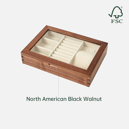 YESWOOD Jewelry Box Organizer, North America Black Walnut Wood Jewelry Boxes - Image 8