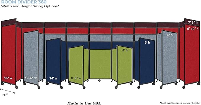 Versare Room Divider 360 Portable Wall Partition | Folding Panels | Large - Image 4