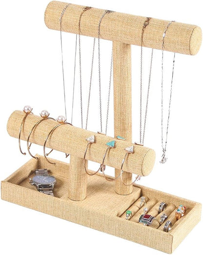 Coward 2 Tier Necklace Bracelet Holder Organizer by FocusOnJewelryDisplay15yrs
