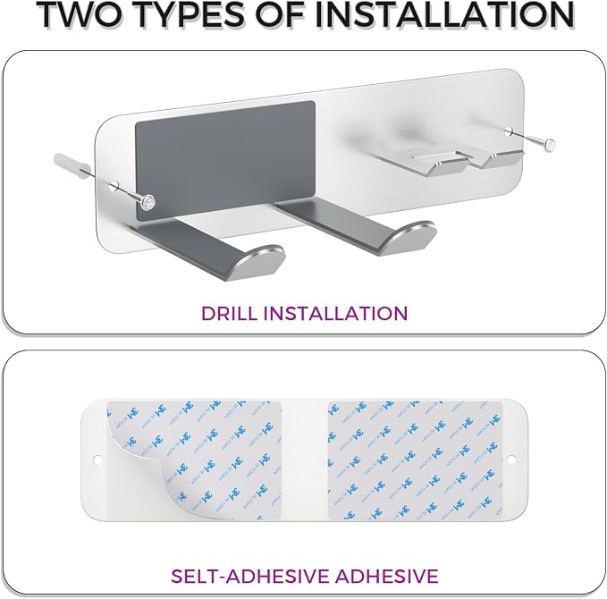 Hair Dryer Holder Wall Mounted, New Upgrade Stainless Steel Self Adhesive Blow - Image 5