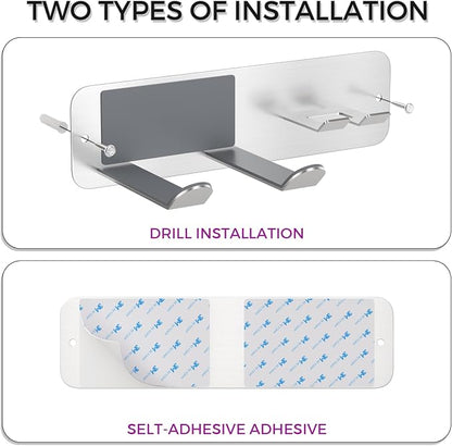 Hair Dryer Holder Wall Mounted, New Upgrade Stainless Steel Self Adhesive Blow - Image 5