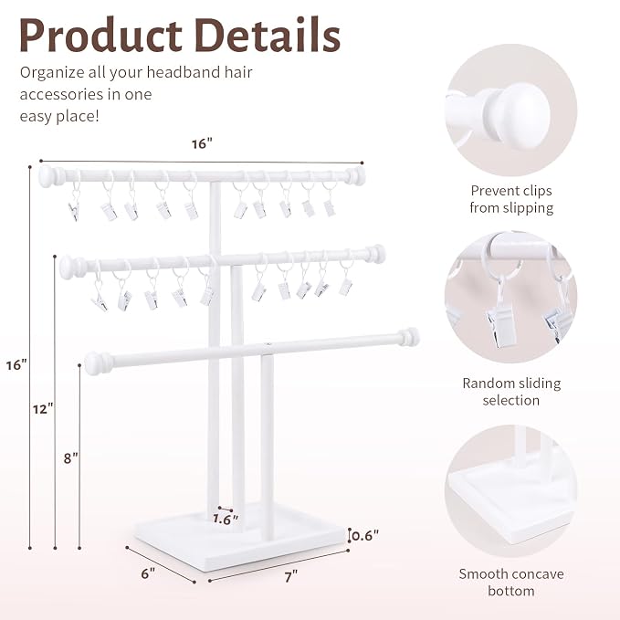 POVETIRE Headband Holder Stand Storage - Image 3
