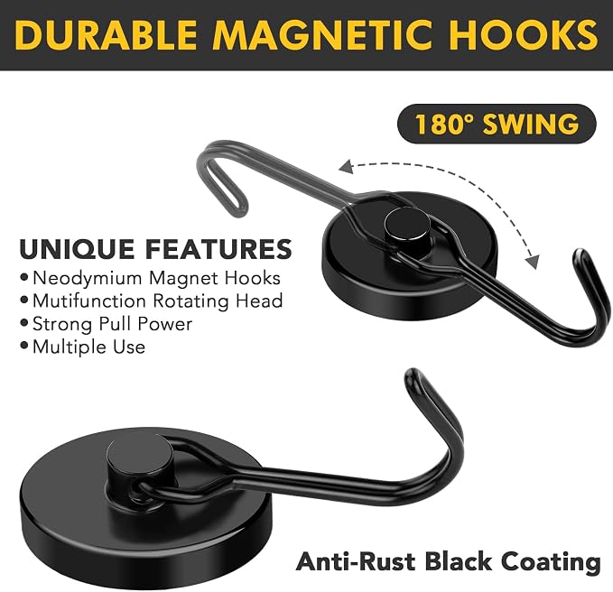 MIKEDE Strong Magnetic Hooks, 120LB Swivel Magnetic Hooks Cruise, Cruise Cabins - Image 5