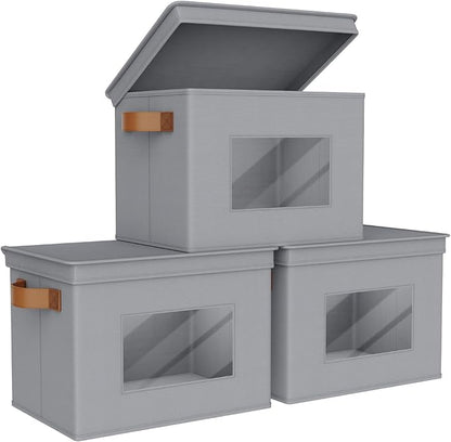 Univivi Storage Bins with Lids Collapsible Foldable Closet Storage Boxes by Univivi