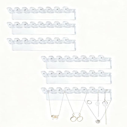 6 Pack Acrylic Necklace Hanger Wall Mounted Necklace Organizer Hanging Jewelry by Unknown