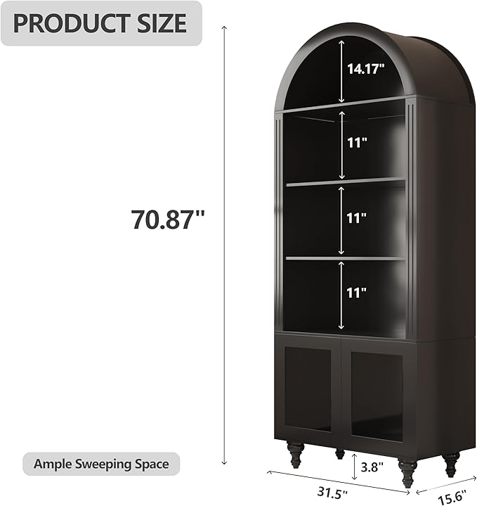 Wooden Arched Display Storage Cabinet - Image 2
