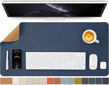 Cork Desk Mat - Dual-Sided Desk Pad by HOMIEAZICOZI