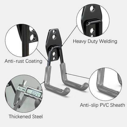 3-H Garage Wall Hooks 10 Pack, Heavy Duty Garage Hooks - Image 3