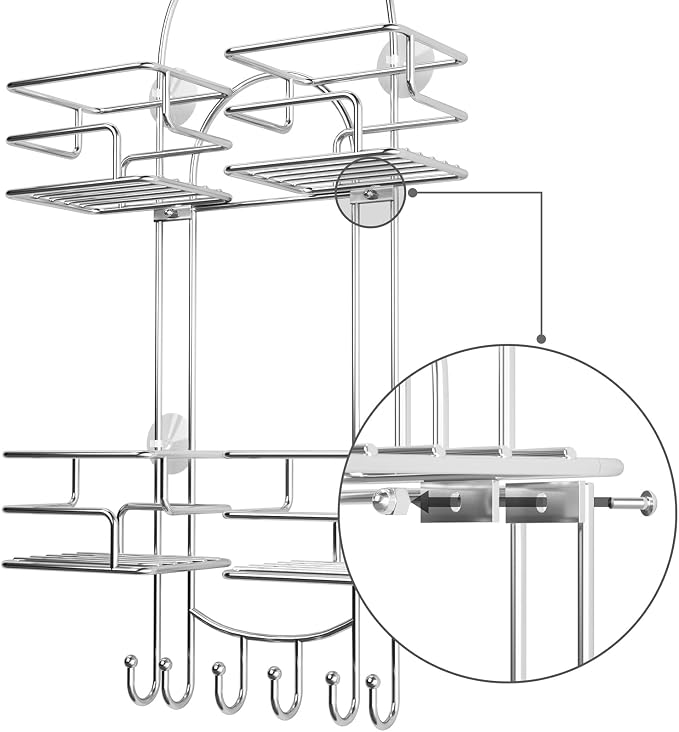 SRIWATANA Shower Caddy Organizer Hanging Over Head, Bathroom Shower Rack Hanger - Image 9
