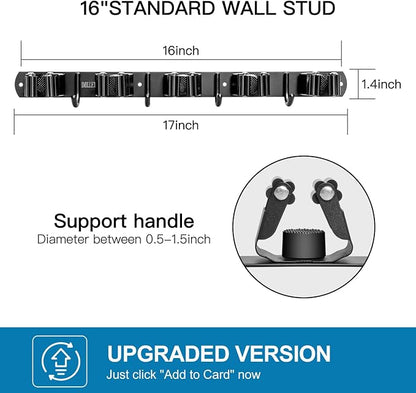 IMILLET Broom Holder Wall Mount, Broom Holder Stainless Steel Heavy Duty Garage - Image 3