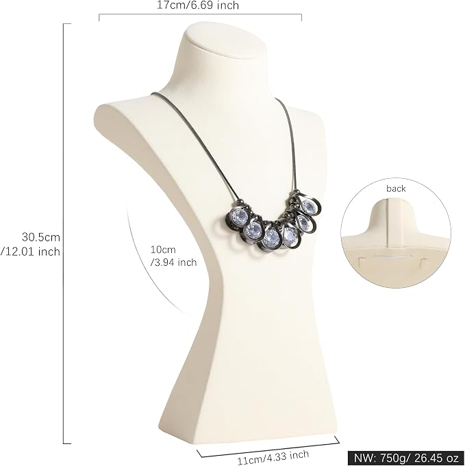 GemeShou Beige necklace storage hanger stand jewelry organizer, Velvet jewelry - Image 5