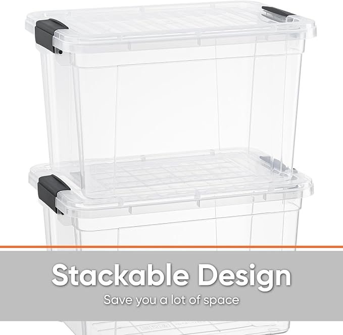 Superio Clear Storage Box with Lid, 8.75 Quart Plastic Container Bins - Image 4