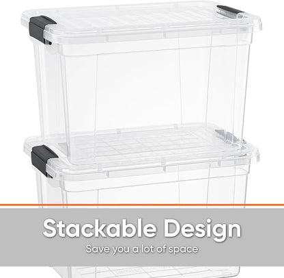 Superio Clear Storage Box with Lid, 8.75 Quart Plastic Container Bins - Image 4