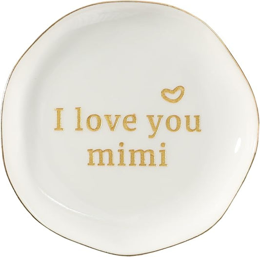 HOME SMILE Mimi Gifts for Grandma Mother's Day-I love You Mimi Ring Dish-Mimi by HOMESMILE