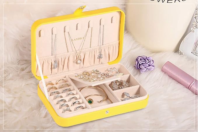 LANDICI Small Jewelry Box for Women Girls, PU Leather Travel Jewelry Organizer - Image 8