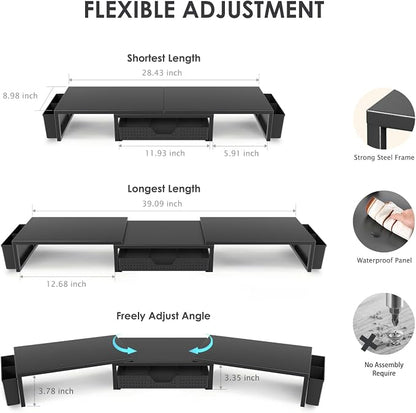 OPNICE Desk Organizers and Accessories, Dual Monitor Stand Riser - Image 2