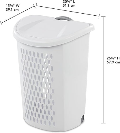 White Rolling Laundry Hamper - Image 2