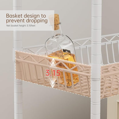 6 Shelves Storage Shelf Wire Closet Bathroom Organizers Metal Pantry Kitchen - Image 3