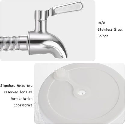 Amzcku 1 Gallon Glass Beverage Dispenser, 18/8 Stainless Steel Spigot and Lid - Image 5