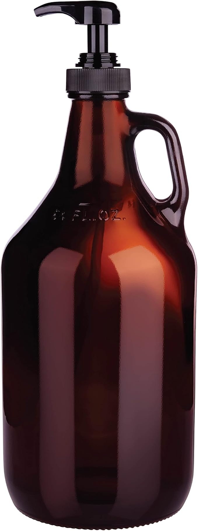 Large Amber Pump Bottle for Salons, Conditioner, Hair Serum, Gel by KITCHENTOOLZ