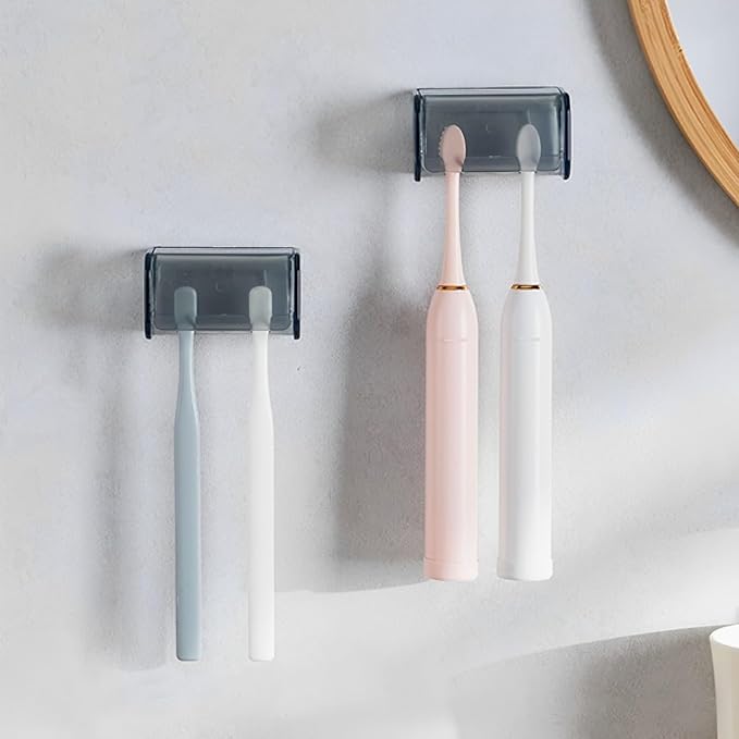 2 PCS Wall-Mounted Toothbrush Holder by HLGOLDLUO
