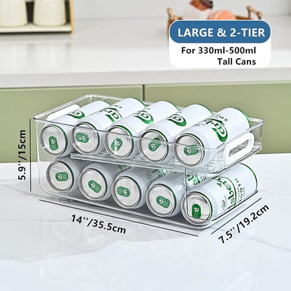 Xicennego Upgrade 2-Tier Rolling Soda Can Storage Organizer - Image 6